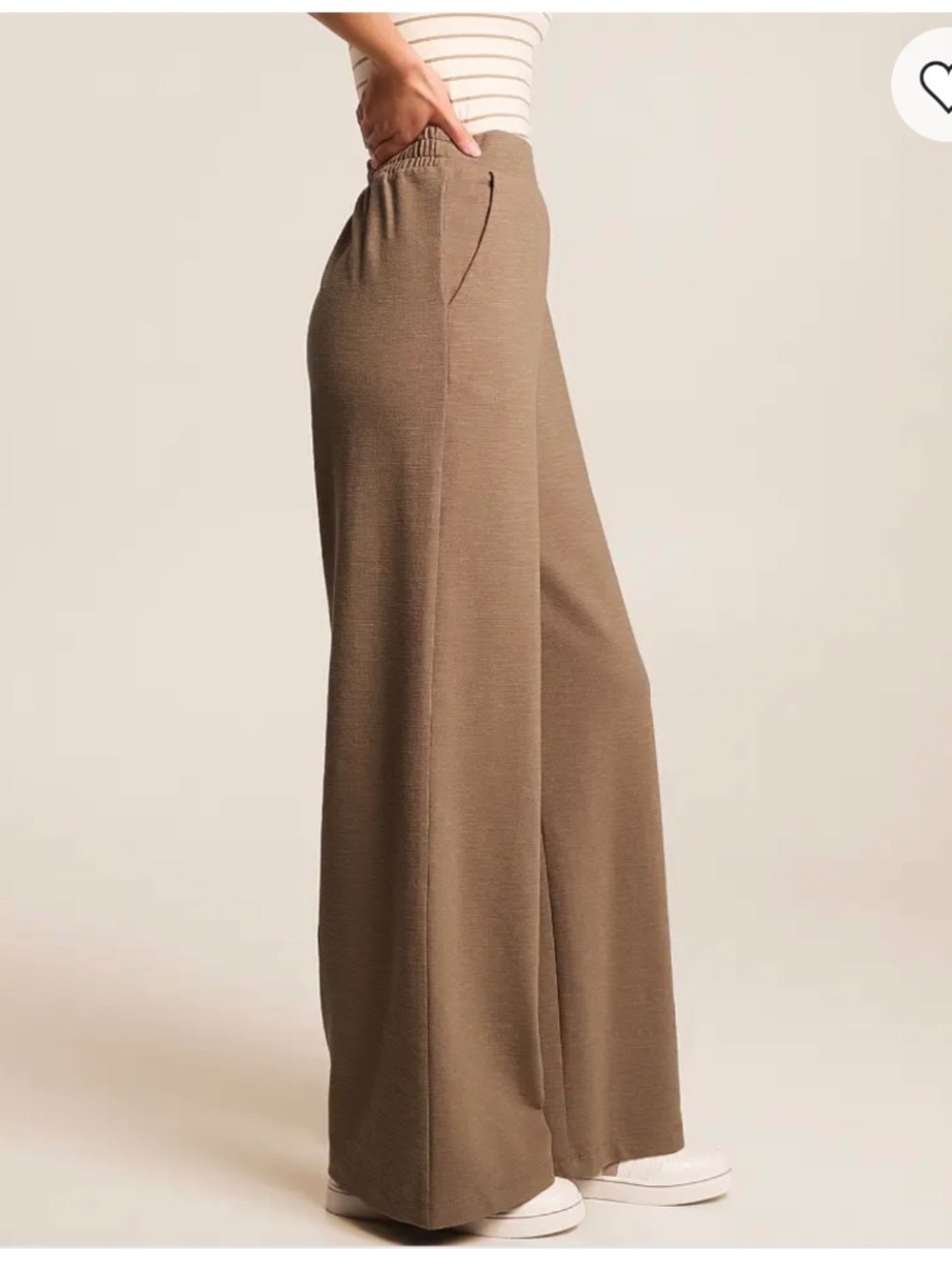 NWT Z Supply Andre Wide Leg Pants Milkshake Brown High Rise Textured Knit XS - Picture 2 of 8